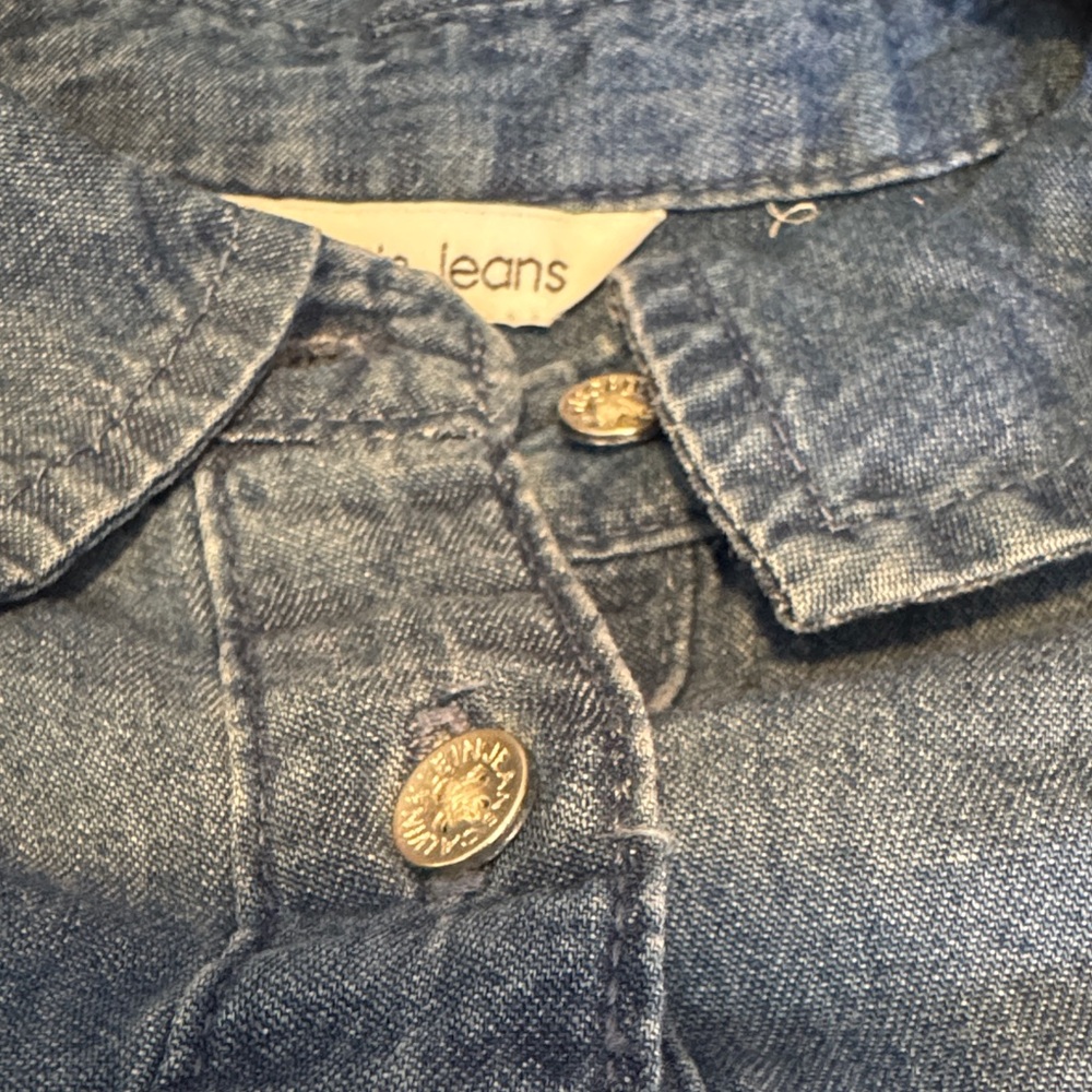 Calvin Klein Denim Long Sleeve Shirt Dress Kids Size XL 16 - Picture 5 of 7
